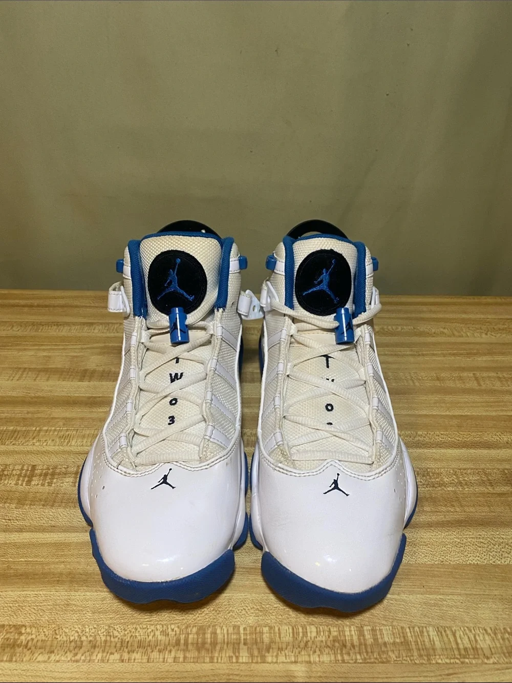 Jordan 6 Rings White Marina Blue 322992-114 Mens Basketball Shoes size 8